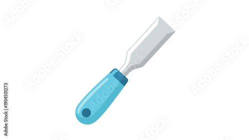 Blue handled scraper tool.