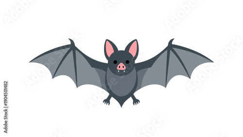Cartoon flying black bat.