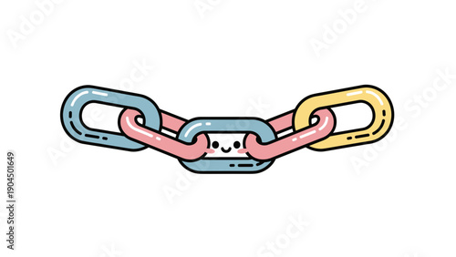 Colorful chain links connected together.