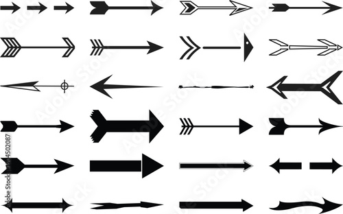 Essential set of arrow symbols and pointers for diverse design applications