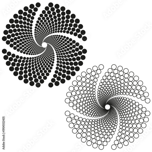 Magnificent spiral graphics. Sophisticated Vector elements. Magnificent swirl patterns. Sophisticated circular masterpieces.