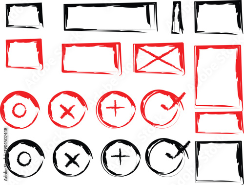 Assortment of artistic brush stroke elements for creative design accents