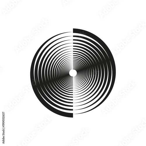 Professionalized concentric Vector. Sophisticatedly opticals patterns. Sophisticatedly halves symbols. Geometric visual illustrations.