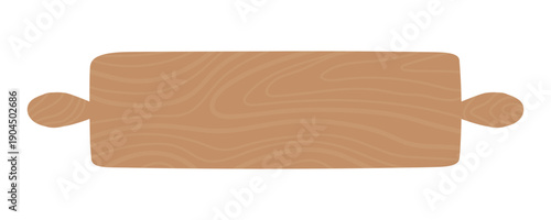 Simple Wooden Rolling Pin for Baking Illustration