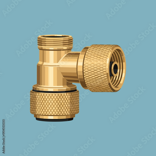 Brass 90 Degree Adapter Fitting for Hose Connection