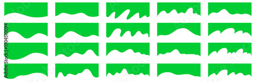 Wavy separator for website header, dynamic curve shape divider, trendy website design with flowing shape and elegant separator style.