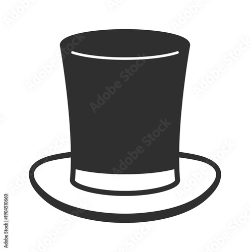Sleek Black Top Hat, Perfect for Formal Occasions and Vintage-themed Events