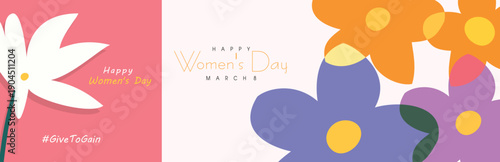 International Women's Day Celebration Banner with March 8th