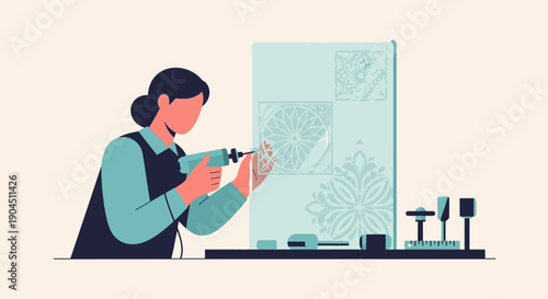 Researcher Employing Microscope and Laboratory Equipment to Conduct Scientific Experiments.