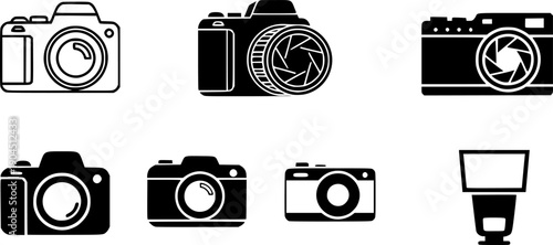 Camera icon set. photo camera icon. camera photography icon.
