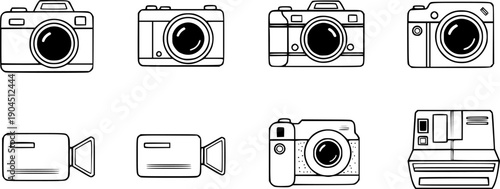 Camera icon set. photo camera icon. camera photography icon.
