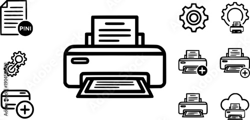 Print icon set. printer icon vector.
