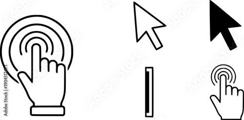 Click icon set. pointer arrow icon. cursor icon vector
