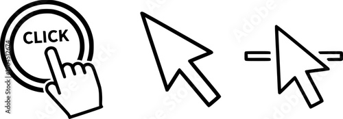 Click icon set. pointer arrow icon. cursor icon vector

