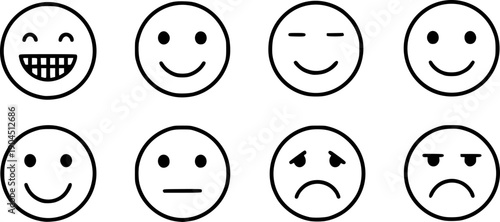 smile icon set. smile emoticon icon. feedback
