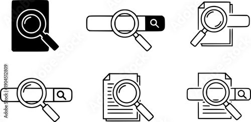 Search icon set. search magnifying glass icon
