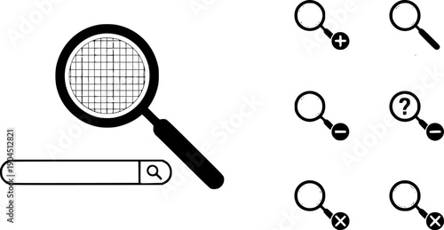 Search icon set. search magnifying glass icon
