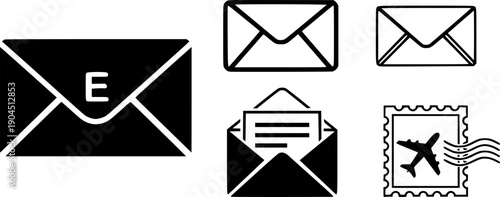 Mail icon set. email icon vector. E-mail icon. Envelope illustration
