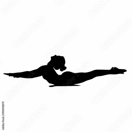 Silhouette of a woman performing the Superman yoga pose.