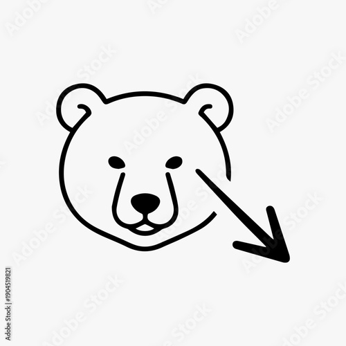 Bear Market Downward Arrow Icon – Bearish Trend Symbol
