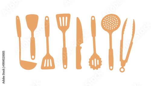 A colorful assortment of kitchen tools
