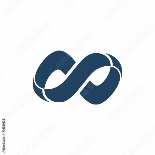 Abstract blue infinity symbol representing endless possibilities and continuous loops.
