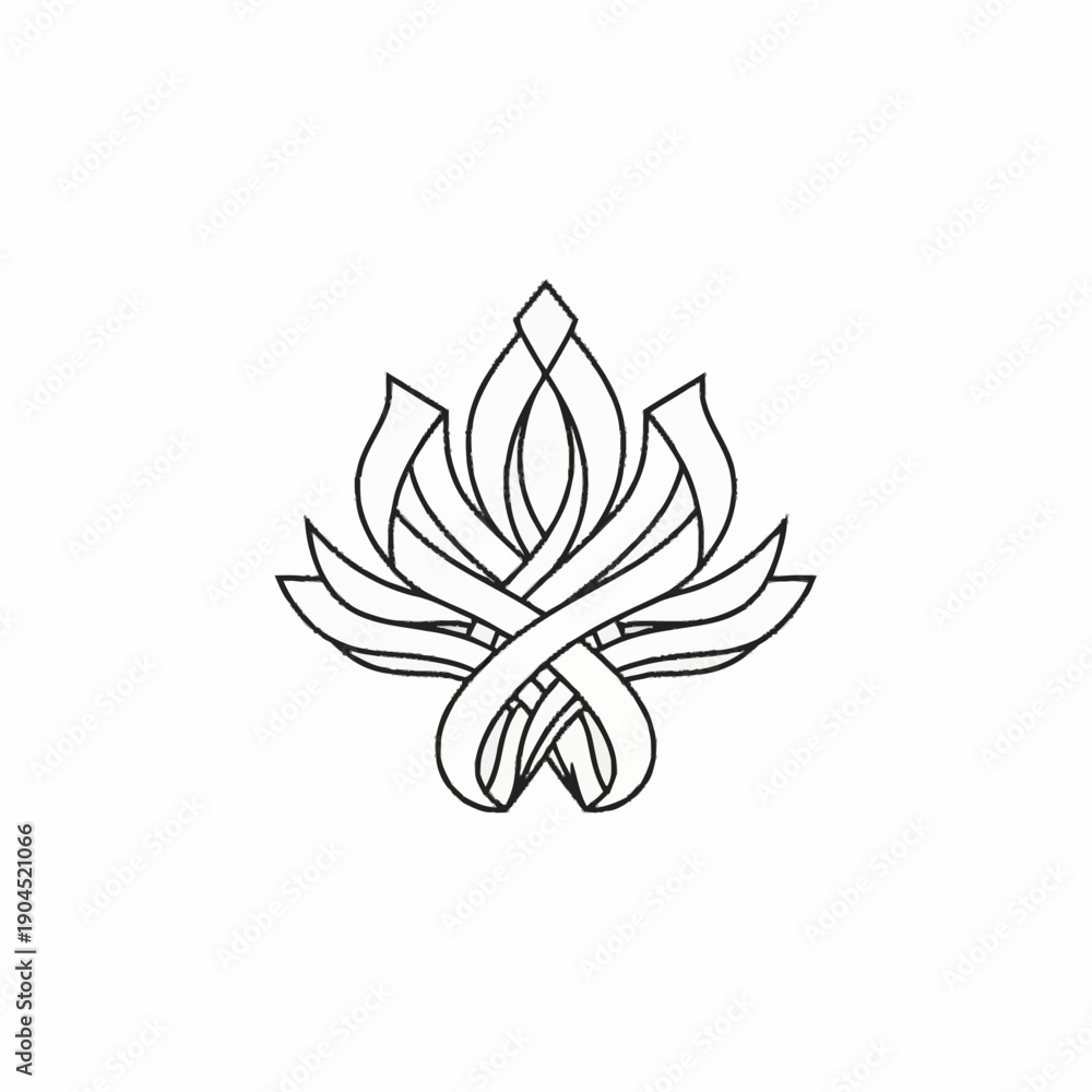 Fototapeta premium Elegant Abstract Floral Design Symbol.