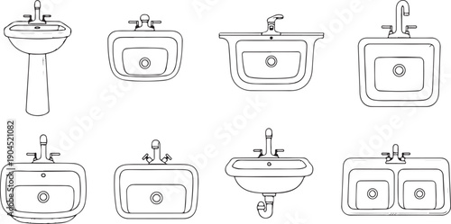 Assorted bathroom sink designs and styles for modern and traditional interiors