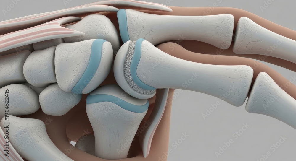 Obraz premium Detailed 3D Render of Human Wrist Joint.