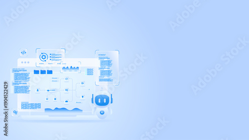 AI workflow automation artificial intelligence. ai agent automation dashboard machine learning with processing flow, data analytic, coding and automation system.