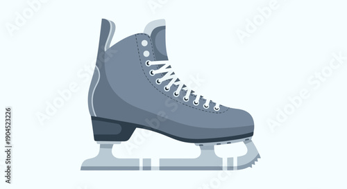 An elegant illustration of essential winter sports footwear, a single ice skate, perfect for recreational activities and professional performances on frozen surfaces