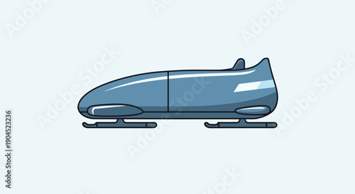 A streamlined blue bobsled designed for speed on ice tracks