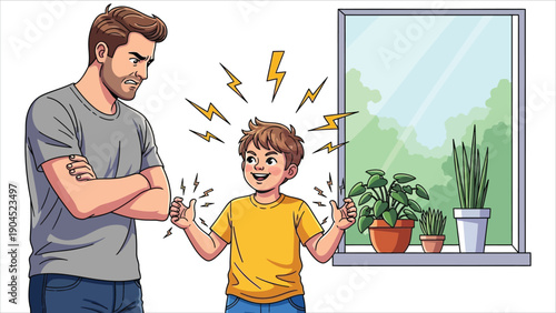 ADHD or Attention Deficit Hyperactivity Disorder Vector Illustration with Kids Impulsive and Hyperactive Behavior in Mental health and Psychology.