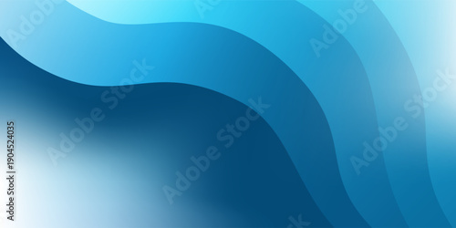 Abstract bright wavy background with translucent wavy, curvy shapes, soft gradient colors in blue and white. Modern flowing design, perfect for digital art, presentations, or contemporary decoration.