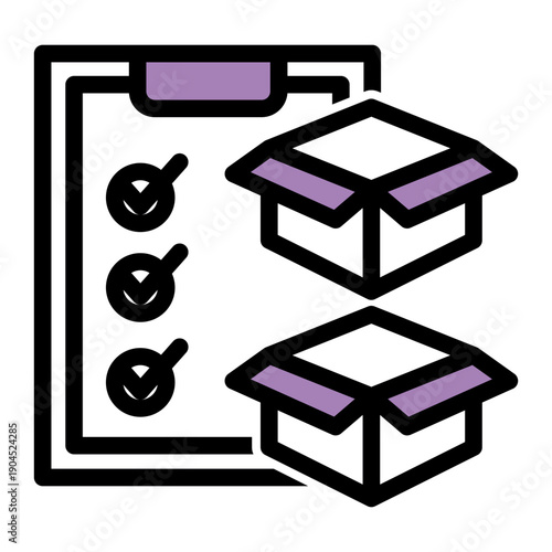 Periodic physical counting and verification of inventory against recorded quantities (Outline Color Lineal Style)