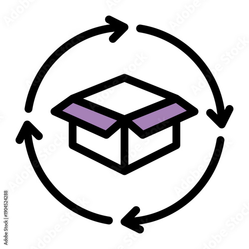 Closed-loop system integrating reverse flows for sustainability and value recovery (Outline Color Lineal Style)