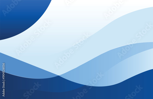 Modern Blue Abstract Design with Smooth Curves and Minimalist Elements