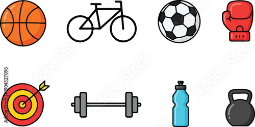 Sports & Fitness: Modern Icon Set Collection
