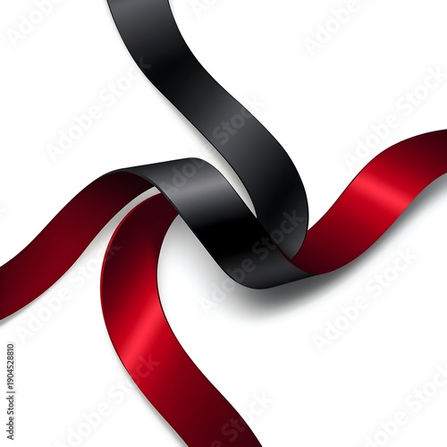 red ribbon isolated on white