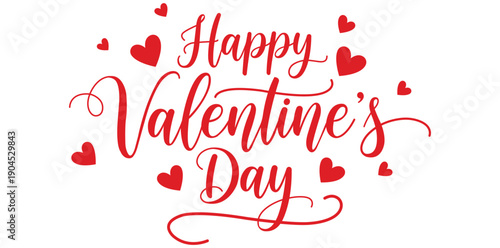 Valentine's Day Greeting: A vibrant message of love and affection, a heartfelt Happy Valentine's Day is elegantly displayed. Surrounded by charming heart, conveying a sense of warmth and celebration.