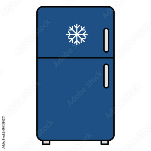 Cool Storage: A blue refrigerator, a symbol of domestic convenience and food preservation, stands isolated, representing the essential role in modern kitchens.