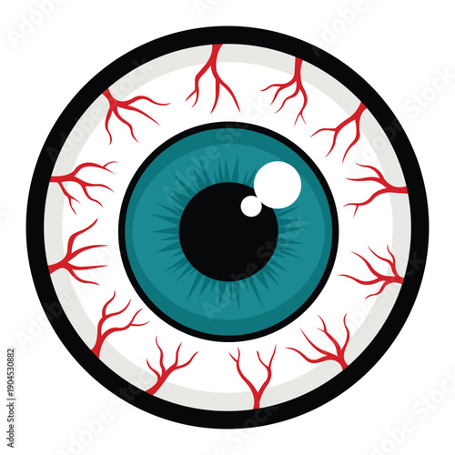 Anatomical Eye Illustration: A striking illustration of an eye, showcasing intricate anatomical details, perfect for medical and scientific contexts.