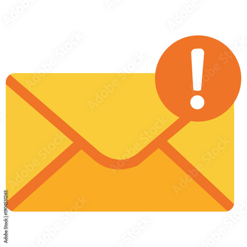 Urgent Alert: An orange envelope icon, highlighted with an exclamation mark, symbolizes immediate communication.