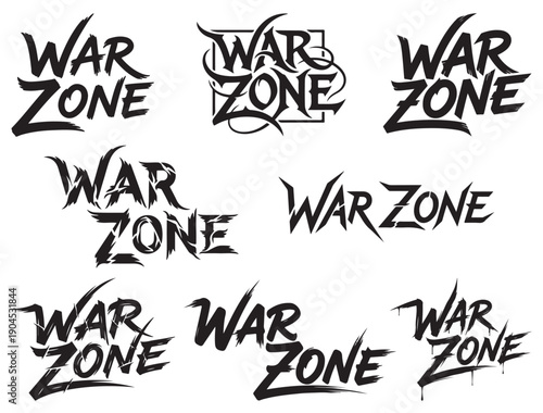 WAR ZONE TYPOGRAPHY SILHOUETTE