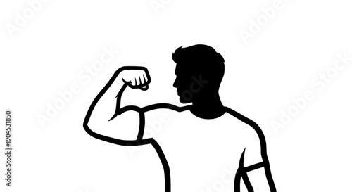 Strong Man Silhouette Design