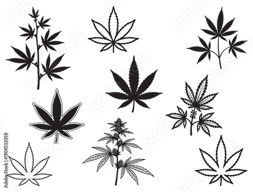 WEED LEAF SILHOUETTE