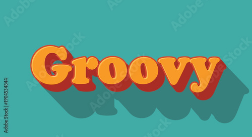 Groovy Retro 70s Style Text Effect with Long Shadow