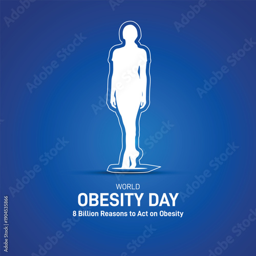 world obesity day 2026. world obesity day concept poster, banner, social media post, postcard, background, backdrop, template, greetings card, web banner, cover vector design etc.