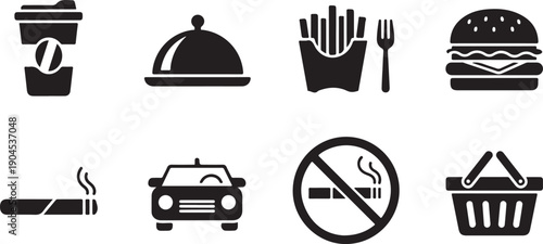 A collection of icons representing various activities and items.