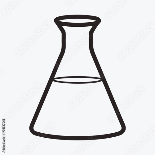 A simple line drawing of a conical flask